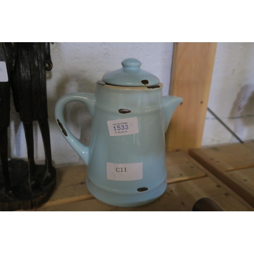 1533 - ENAMEL EFFECT CERAMIC TEA POT