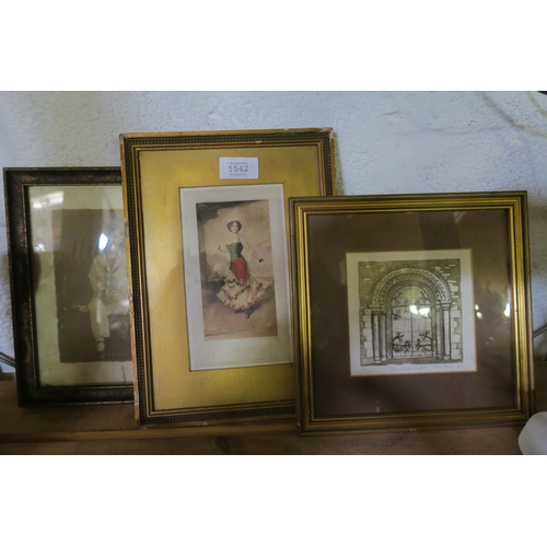 1542 - TRIO OF FRAMED PRINTS