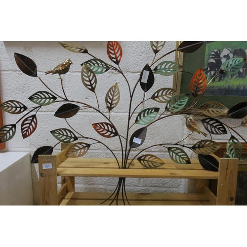 1621 - LARGE METAL WALL ART - SONGBIRDS ON A BRANCH