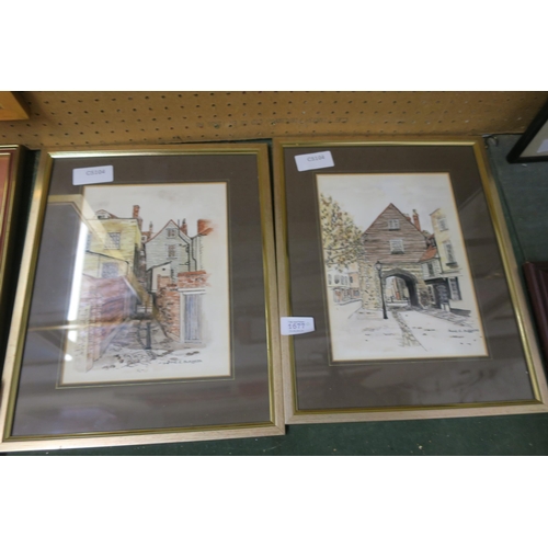 1677 - PAIR OF PICTURES BY ANNE E BURGESS