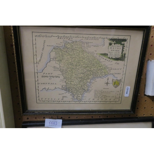 1681 - SMALL FRAMED MAP OF DEVONSHIRE