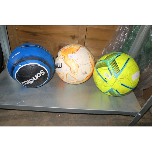 450 - 3 LEATHER FOOTBALLS