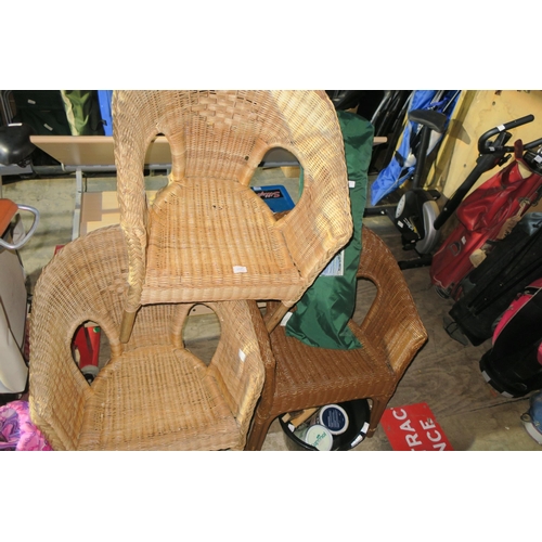 457 - 3 WICKER CHAIRS