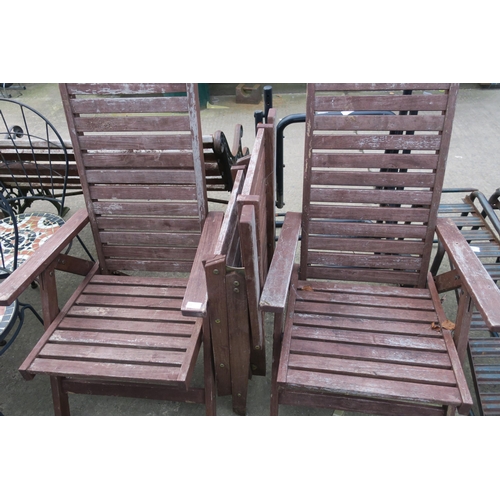 69 - WOODEN FOLDING GARDEN CHAIRS