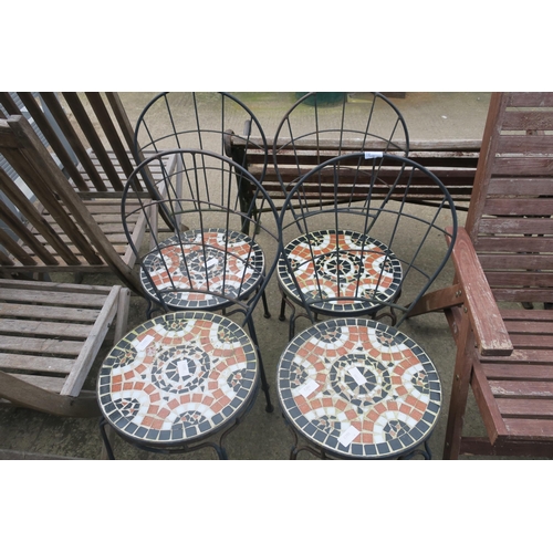 70 - 4 X METAL MOSAIC BISTRO CHAIRS