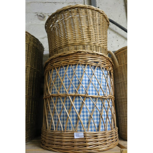 1455 - TWO WICKER LAUNDRY BASKETS