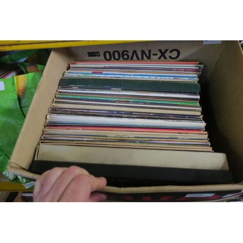 1049 - A BOX OF VARIOUS RECORDS AND SLEEVES