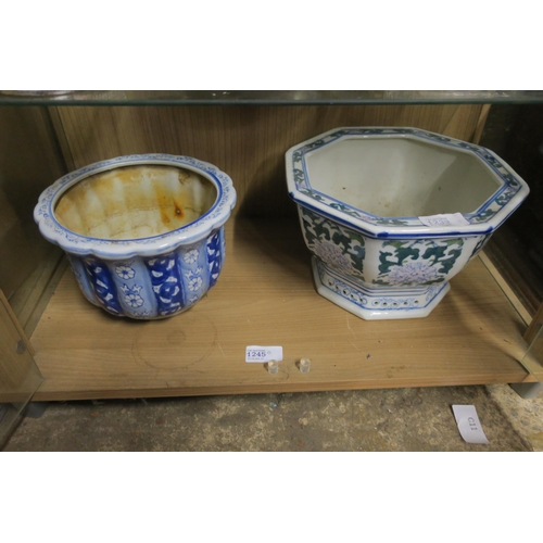 1239 - PAIR OF CHINESE BLUE AND WHITE PLANTERS