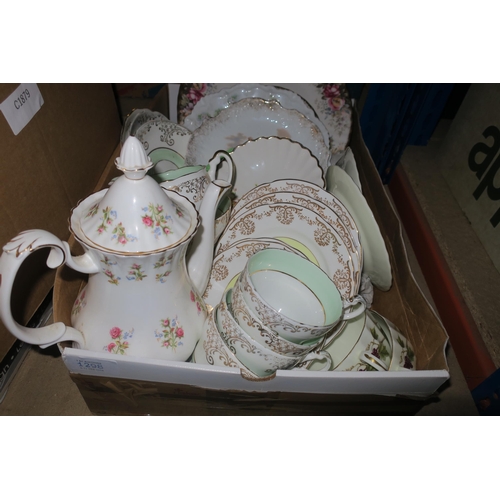 1298 - BOX OF FINE BONE CHINA INCLUDING REGENCY AND ROYAL WORCESTER