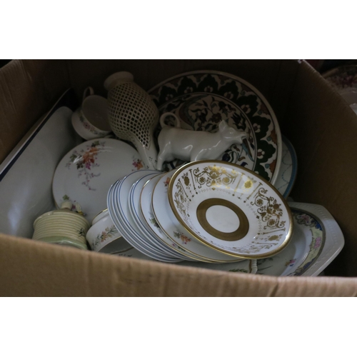 1299 - LARGE BOX OF FINE BONE CHINA INCLUDING THOMAS GOODE