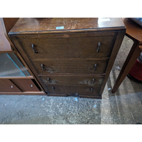 1005 - VINTAGE ART DECO FOUR DRAWER CHEST OF DRAWERS