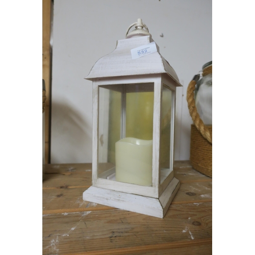 532 - CANDLE LANTERN  WITH BATTERY CANDLE