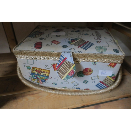 548 - MODERN SEWING BASKET WITH INNER TRAY