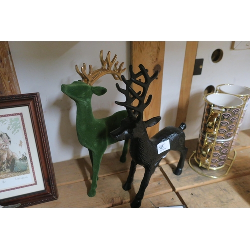 513 - PAIR OF STAG ORNAMENTS