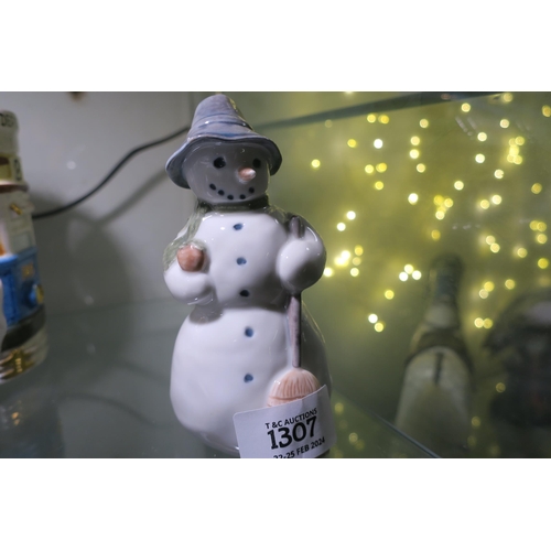 1307 - A BEAUTIFUL CERAMIC SNOWMAN  BY ROYAL COPENHAGEN