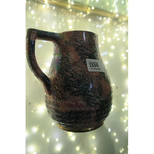 1334 - A BEAUTIFUL SPECKLED EFFECT JUG BY GOVANEROFT , GLASGOW