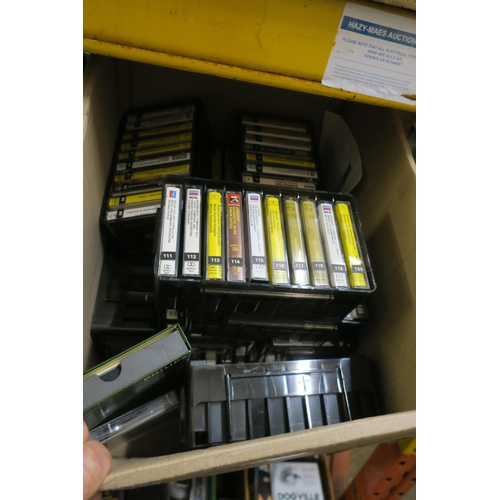 1607 - A BOX OF CASSETTES AND CASES