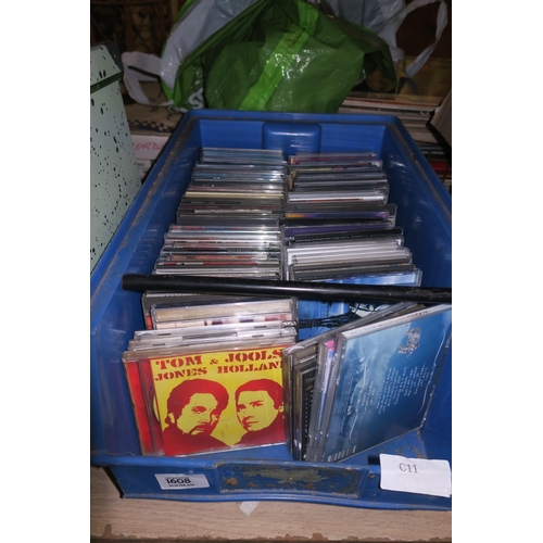 1608 - A TRAY OF CDS AND CASES