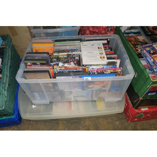 1614 - 2 LARGE TUBS OF DVDS AND CASES