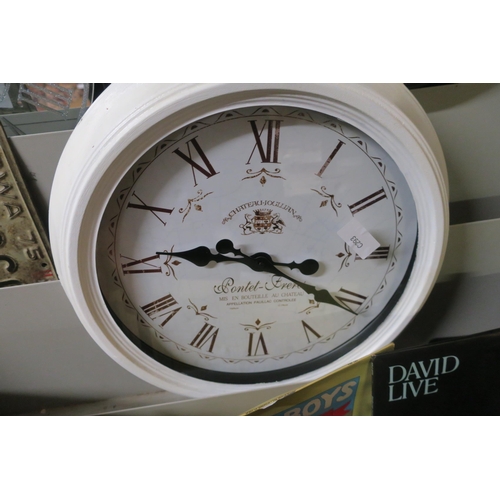 1707 - LARGE FRENCH STYLE CREAM WALL CLOCK