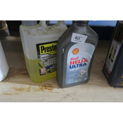 413 - SCREENWASH AND OIL FOR CAR