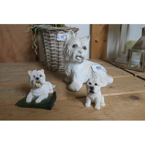 512 - TRIO OF SCOTTIE DOG ORNAMENTS