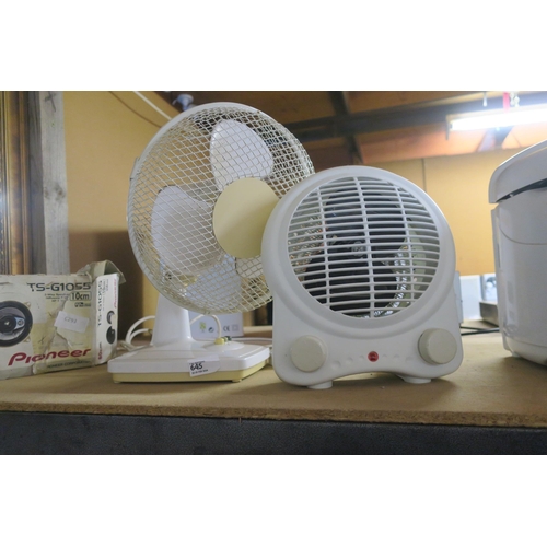 645 - CYCLONE DESK FAN AND FAN HEATER