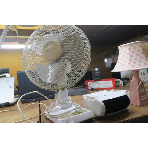 660 - DESK FAN AND FAN HEATER