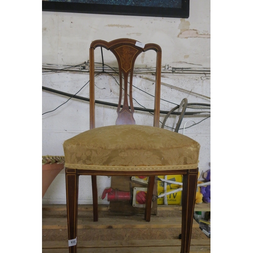 836 - A BEAUTIFUL GOLD SEATED DINNING ROOM CHAIR