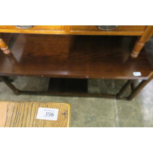 870 - DARK WOOD LARGE MODERN COFFEE TABLE