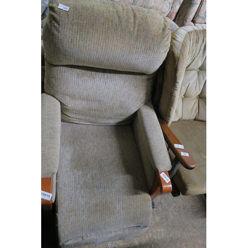 899 - LOVELY SMALL RECLINER  CHAIR IN A BEIGE COLOUR