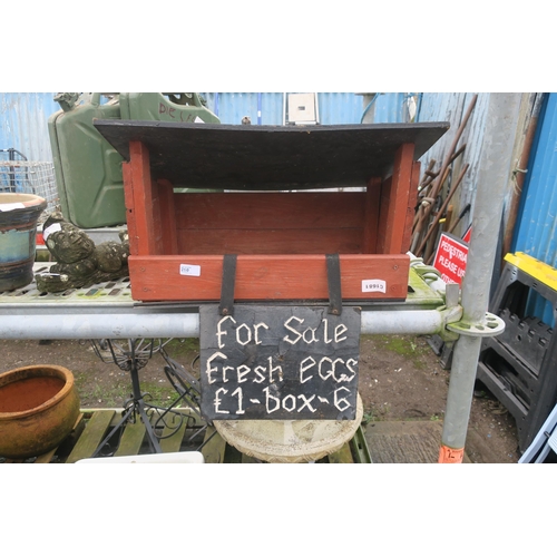 210 - EGGS FOR SALE STORAGE BOX WITH SIGN