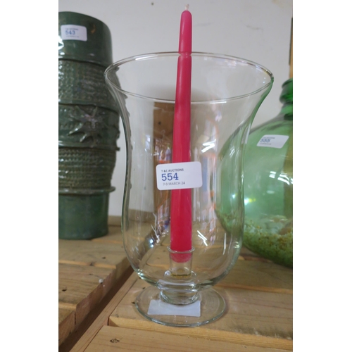 554 - LARGE GLASS CANDLE LAMP