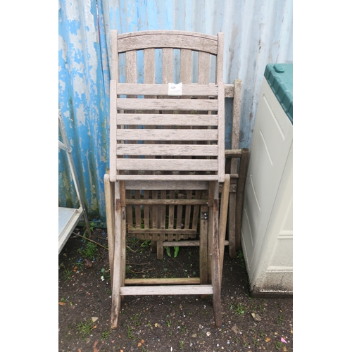 119 - 3 WOODEN FOLDING GARDEN CHAIRS