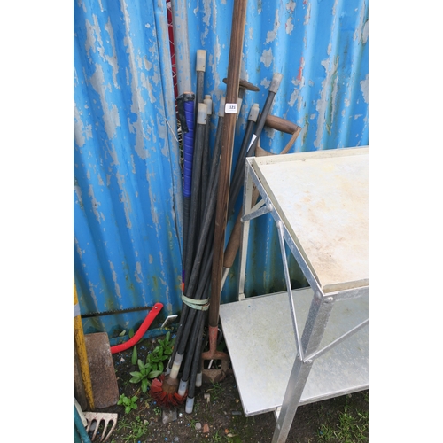 121 - BUNDLE OF GARDEN TOOLS ETC