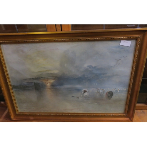 1589 - FRAMED FINE ART PRINT I BEACH AT CALAIS BY WILLIAM TURNER