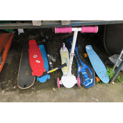 97 - SELECTION OF SKATEBOARDS AND SCOOTERS