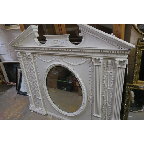 1681 - STRIKING ANTIQUE HIGH-VICTORIAN OVER-MANTLE MIRROR