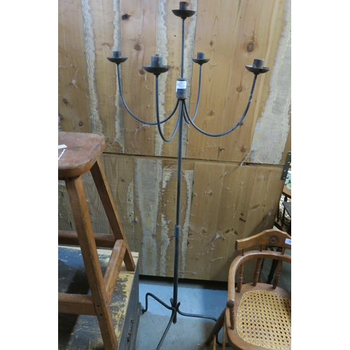 504 - WROUGHT IRON STANDING CANDELABRA