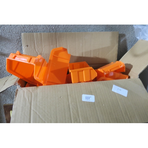 337 - BOX OF ORANGE COMPONENT TRAYS