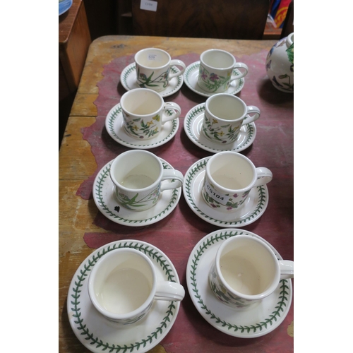 539 - EIGHT PORTMEIRION BOTANIC GARDEN CUPS AND SAUCERS