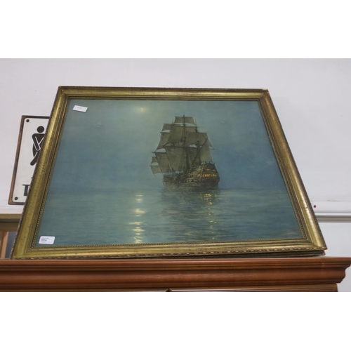 564 - LARGE FRAMED FINE ART PRINT - THE CRESCENT MOON BY MONTAGUE DAWSON