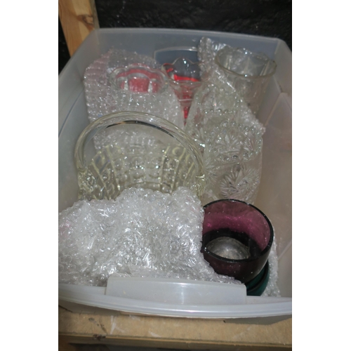 698 - BOX OF CUT GLASSWARE