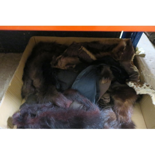 719 - BOX OF VINTAGE FUR STOLES