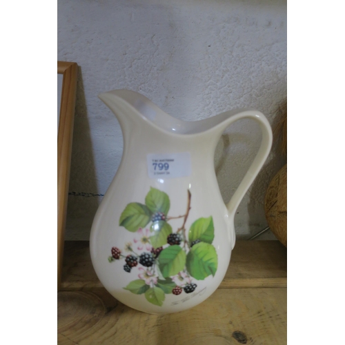 799 - ELEGANT CERAMIC PITCHER IN THE STYLE OF PORTMEIRION POMONA