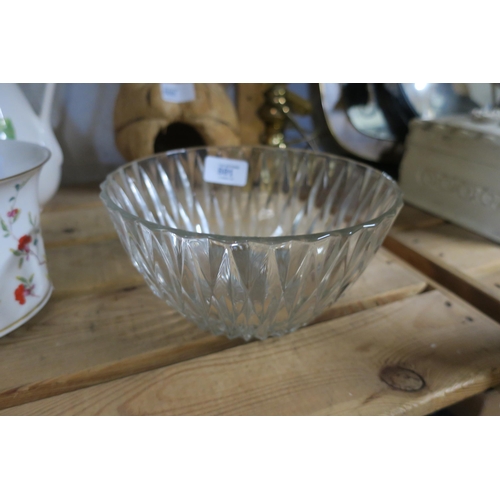 801 - DURALEX CUT CRYSTAL BOWL - MADE IN FRANCE