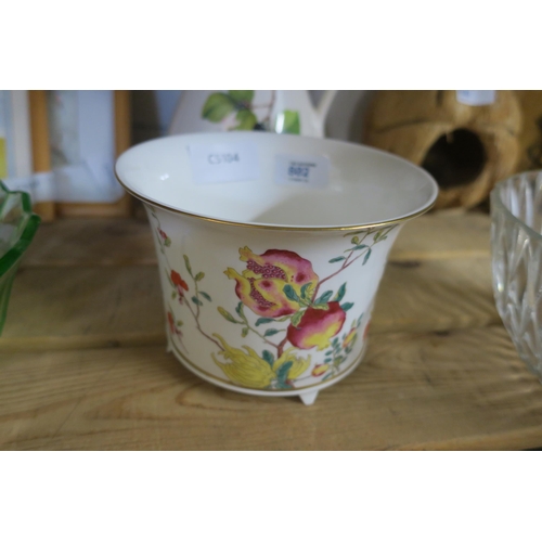 802 - FLORIS BONE CHINA PLANTER - POMEGRANATE PATTERN