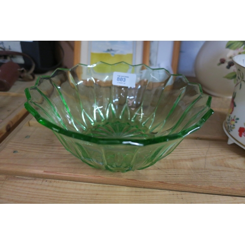 803 - VINTAGE LIME GLASS BOWL