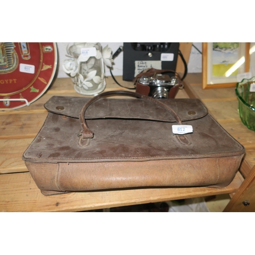 812 - VINTAGE LEATHER FILE BAG