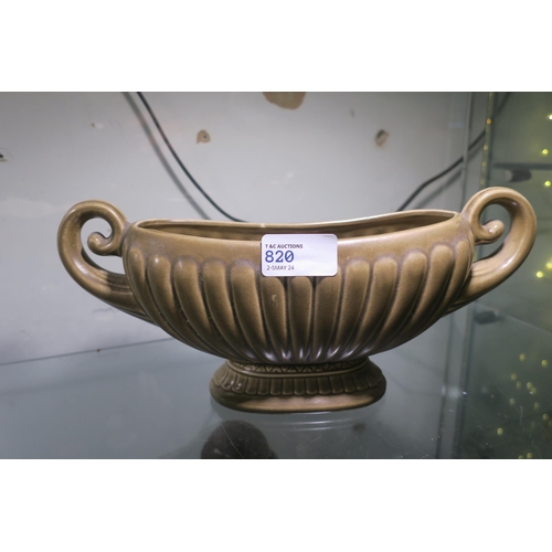 820 - SLYVAC 753 S/S URN SHAPED POT IN A BROWN COLOUR